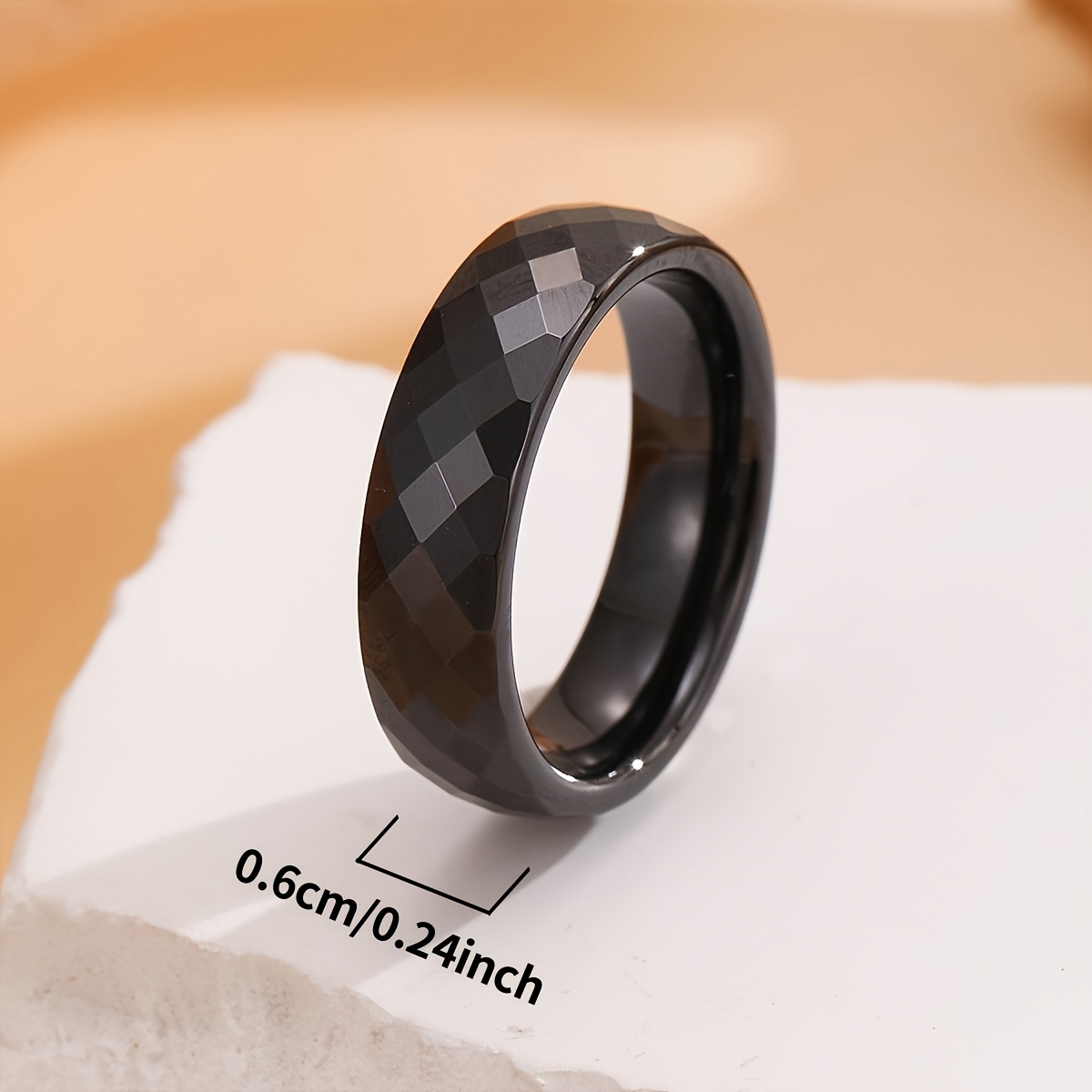 Geometric Cut Ceramic Ring for Couple